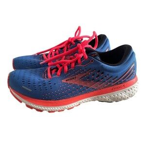 Brooks Ghost 13 Shoes Womens Athletic Blue Coral Gym Running Sneakers Size 7